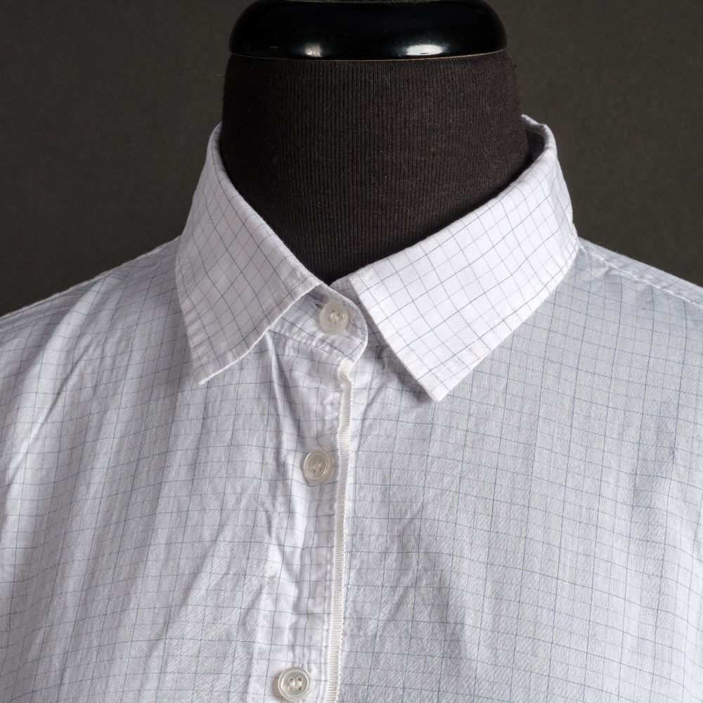 j crew the perfect shirt white check lawn